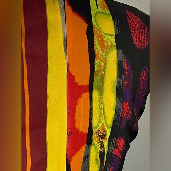 Ellen Tracy Multi Color Front Tie Knee Lenth Dress Size 4 EUC SKU0667 - Picture 6 of 11